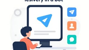 Схематичная иллюстрация процесса автоматической выдачи уроков в Telegram боте от компании ЦРМ Ботс